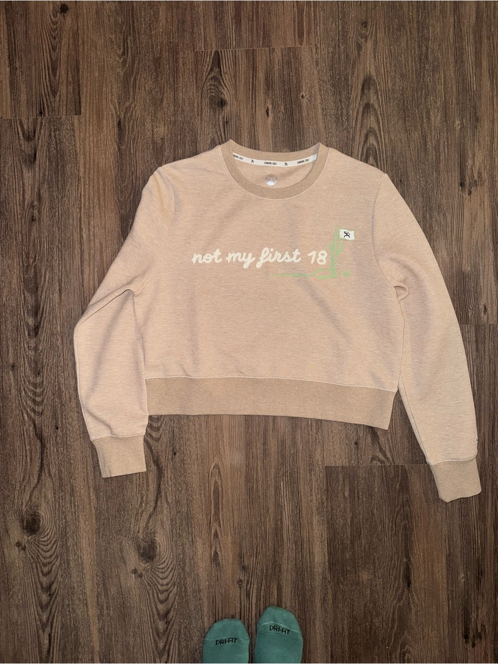 Hooey Golf Beige Crewneck Pullover Cropped